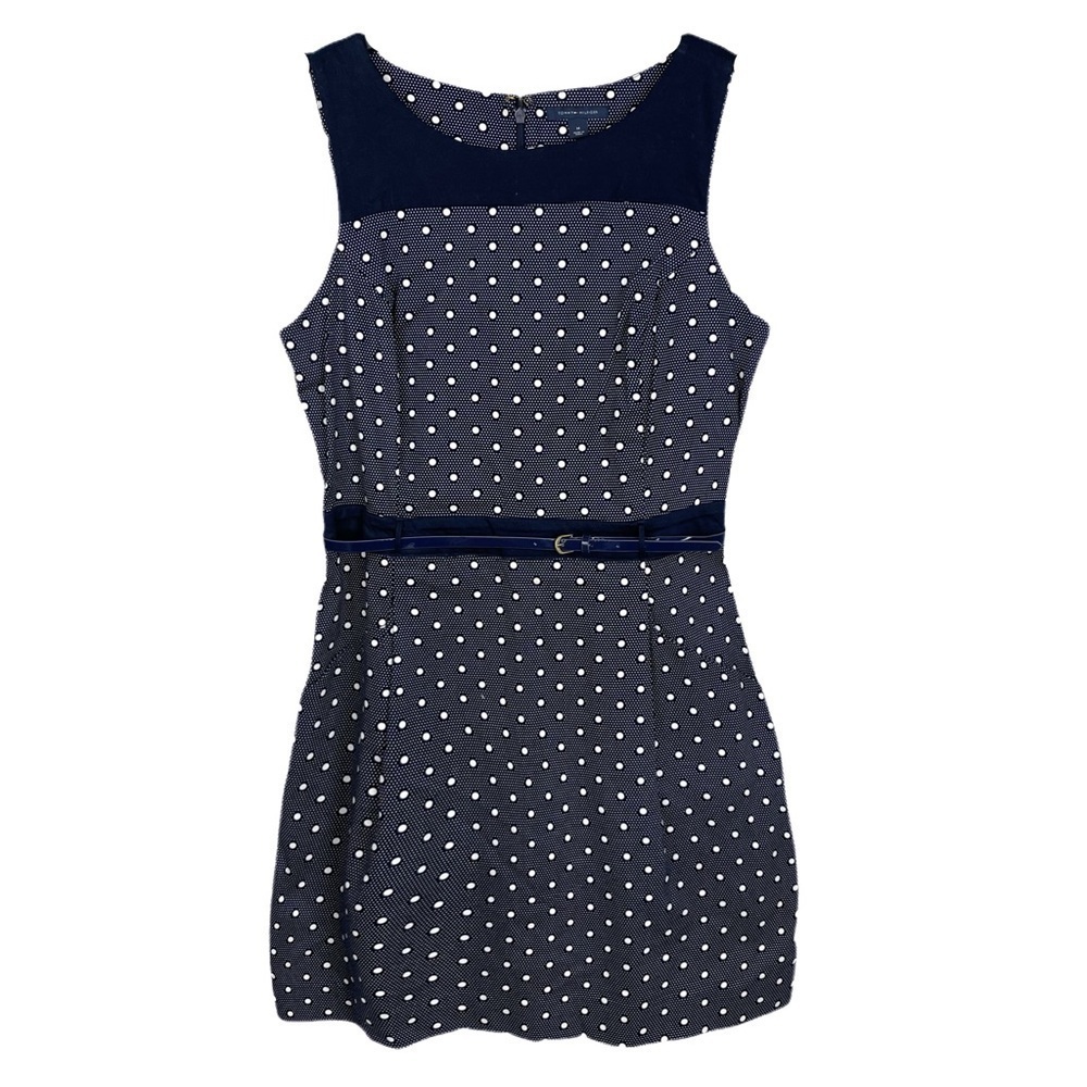 ✅ Tommy Hilfiger navy Polka Dot Sleeveless dress 14